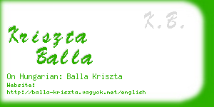 kriszta balla business card